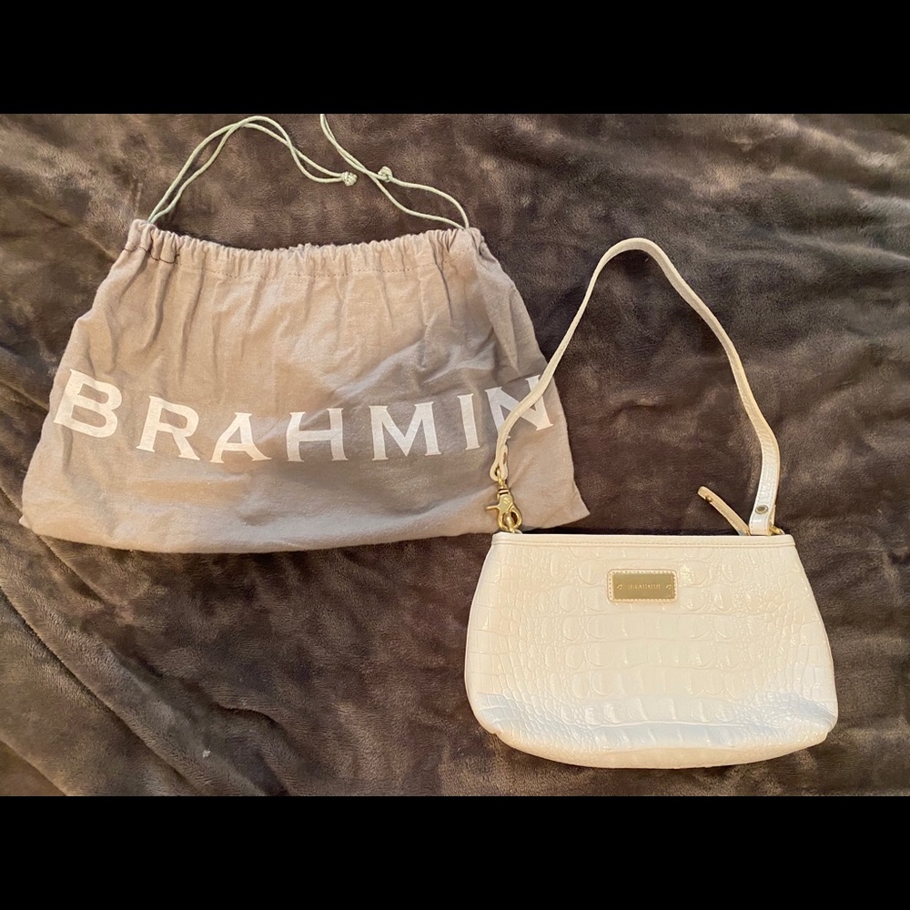 Brahmin Anytime Mini White Melbourne Shoulder Bag